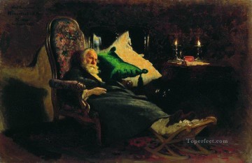 イリヤ・レーピン Painting - フョードル・チジョフの死 1877年2月 イリヤ・レーピン